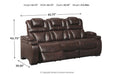 Warnerton Chocolate Power Reclining Sofa - 7540715 - Gate Furniture