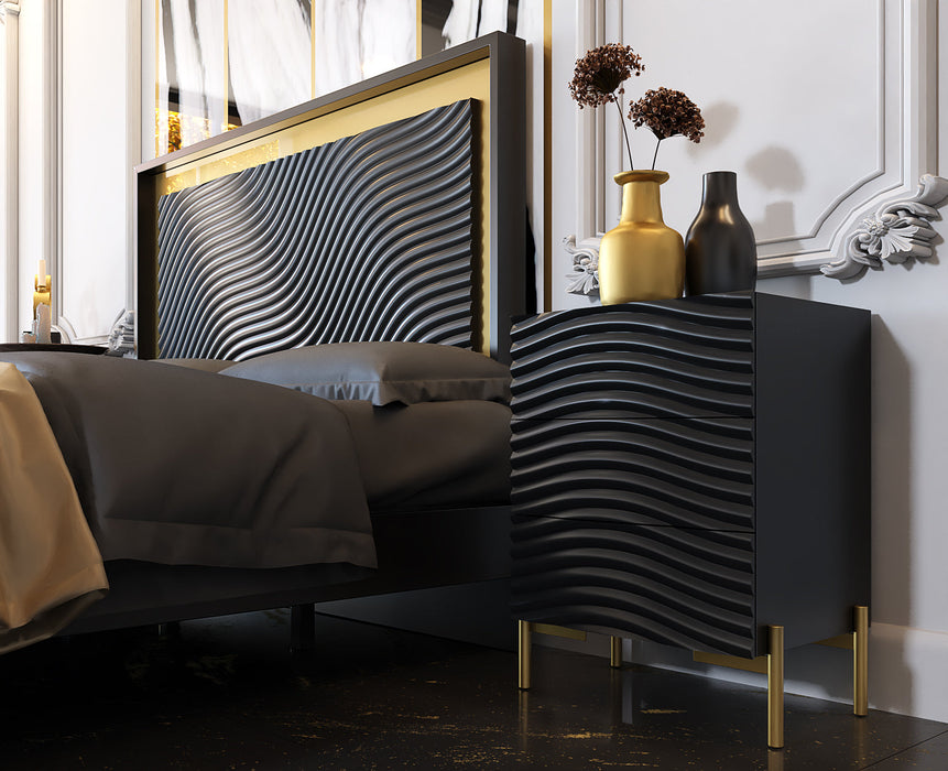 Wave Bedroom Dark Grey Set - Gate Furniture