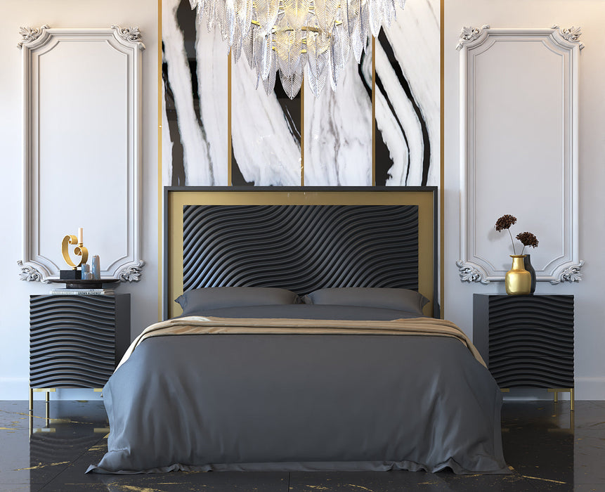Wave Bedroom Dark Grey Set - Gate Furniture