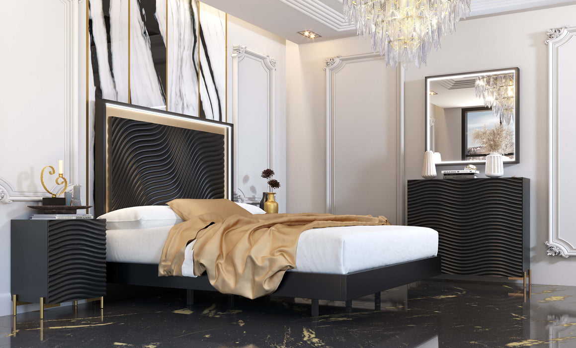 Wave Bedroom Dark Grey Set - Gate Furniture