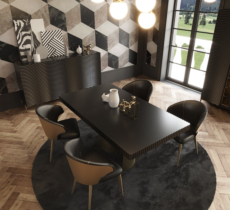 Wave Dining Dark Grey Set - Gate Furniture