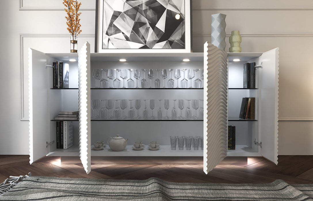 Wave Dining White Set - Gate Furniture