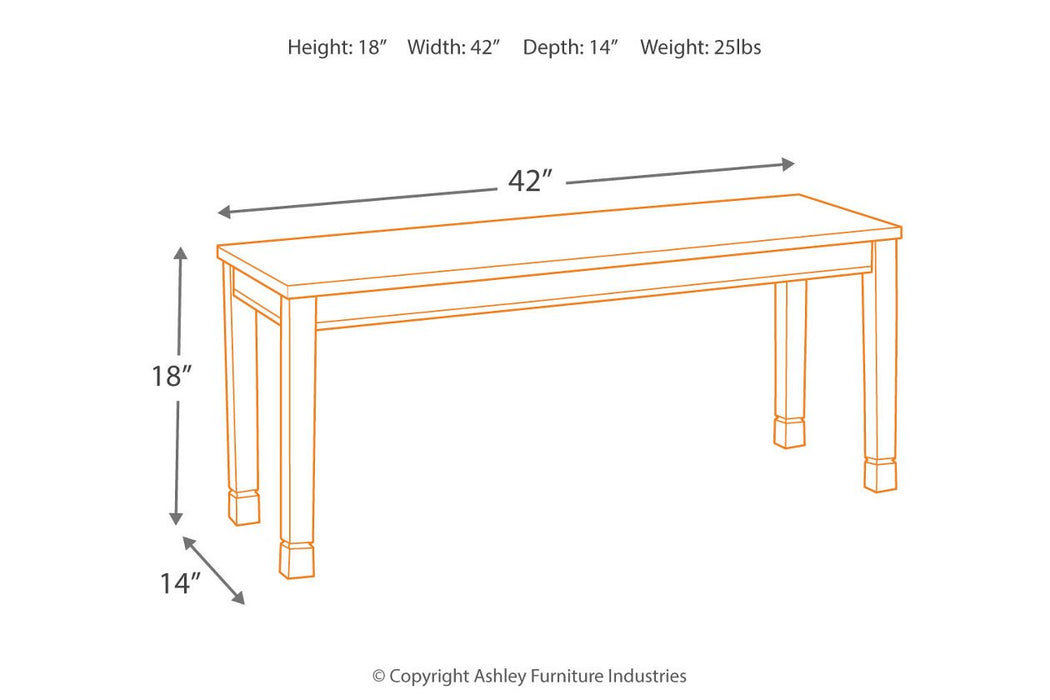Whitesburg Brown/Cottage White Dining Bench - D583-00 - Gate Furniture