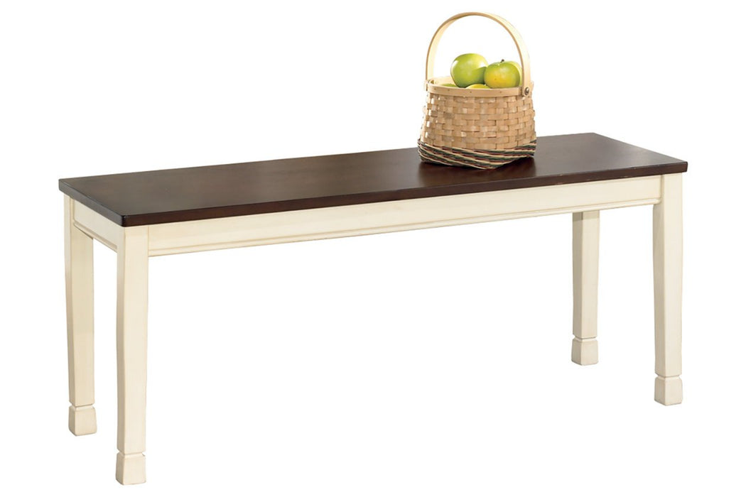 Whitesburg Brown/Cottage White Dining Bench - D583-00 - Gate Furniture