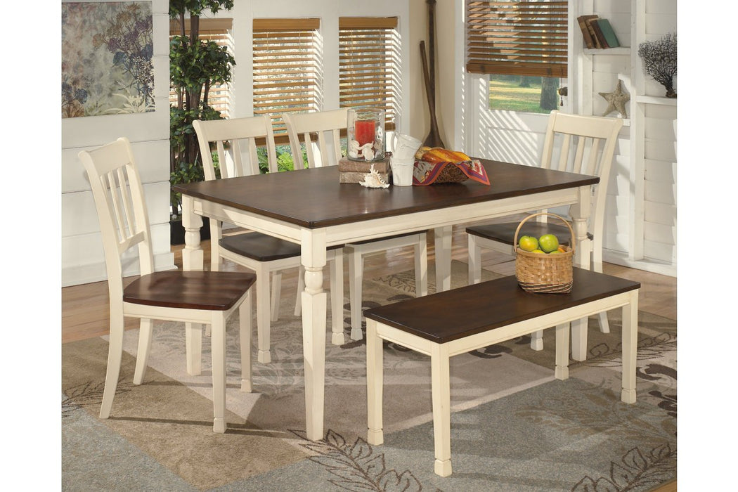 Whitesburg Brown/Cottage White Dining Bench - D583-00 - Gate Furniture