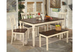 Whitesburg Brown/Cottage White Dining Bench - D583-00 - Gate Furniture