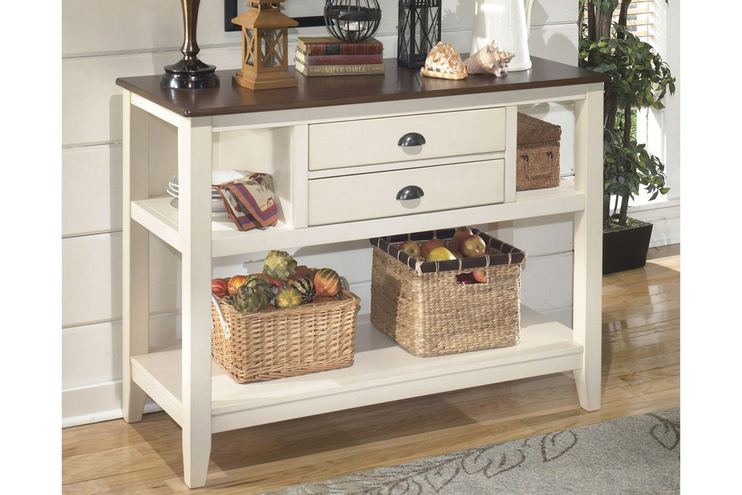 Whitesburg Brown/Cottage White Dining Server - D583-59 - Gate Furniture