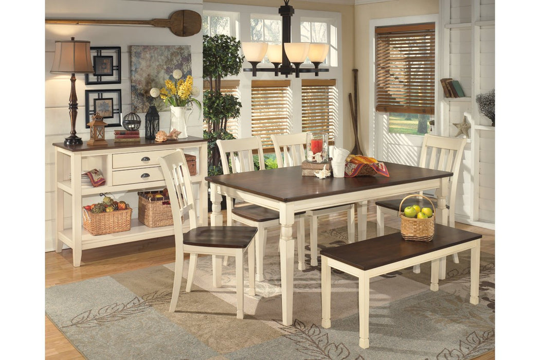 Whitesburg Brown/Cottage White Dining Server - D583-59 - Gate Furniture