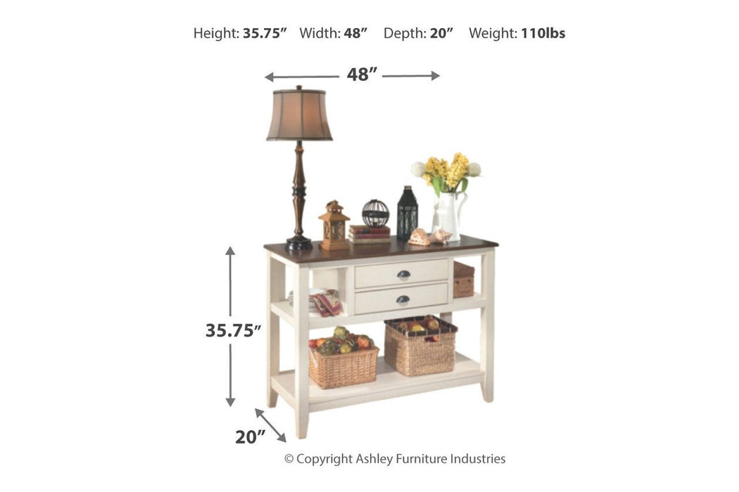 Whitesburg Brown/Cottage White Dining Server - D583-59 - Gate Furniture