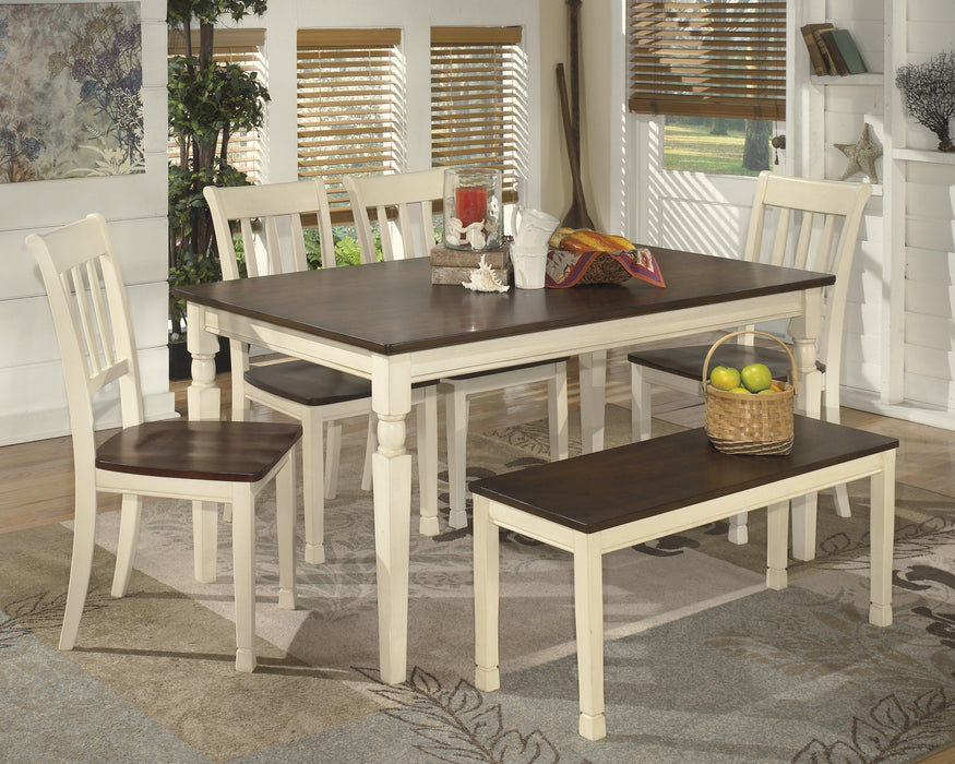 Whitesburg Brown-Cottage White Rectangular Dining Room Set - Gate Furniture
