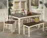 Whitesburg Brown-Cottage White Rectangular Dining Room Set - Gate Furniture