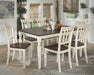 Whitesburg Brown-Cottage White Rectangular Dining Room Set - Gate Furniture