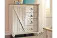 Willowton Whitewash Dressing Chest - B267-48 - Gate Furniture