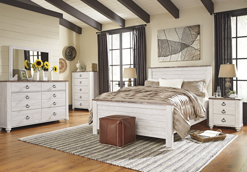Willowton Whitewash Panel Bedroom Set - Gate Furniture