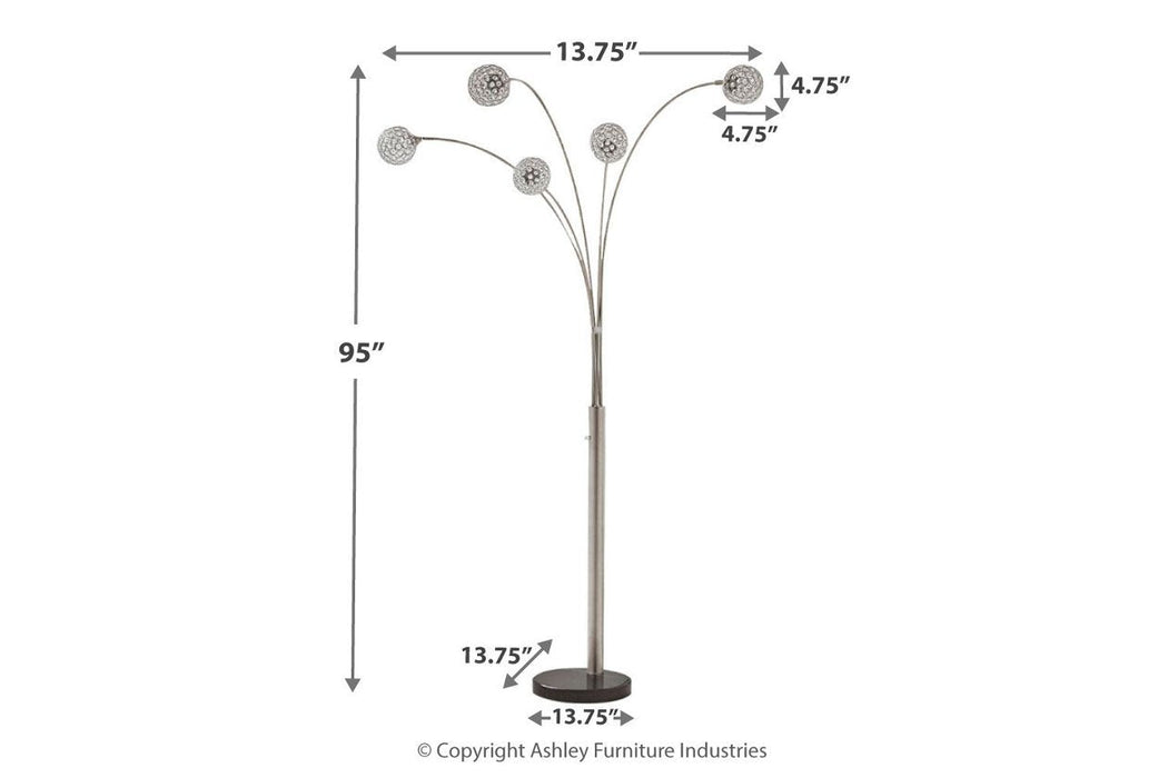 Winter Silver Finish Arc Lamp - L725089 - Gate Furniture