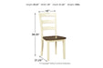 Woodanville Cream/Brown Dining Chair (Set of 2) - D335-01 - Gate Furniture
