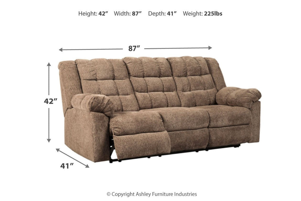 Workhorse Cocoa Reclining Sofa - 5840188 - Gate Furniture