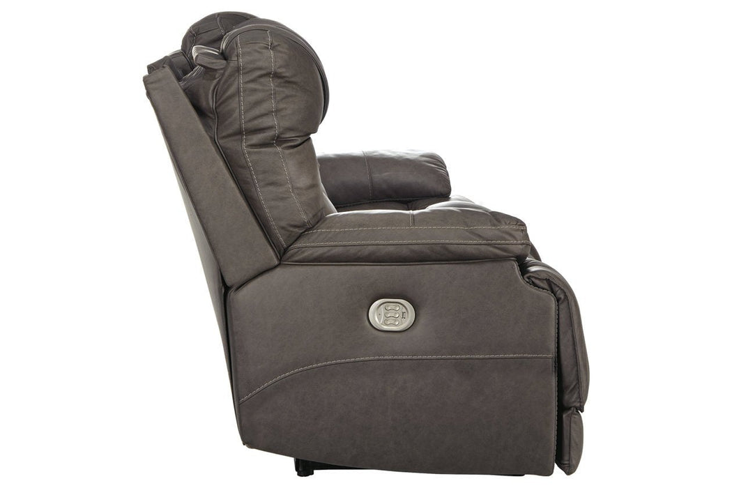Wurstrow Smoke Power Reclining Sofa - U5460215 - Gate Furniture