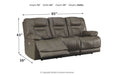 Wurstrow Smoke Power Reclining Sofa - U5460215 - Gate Furniture