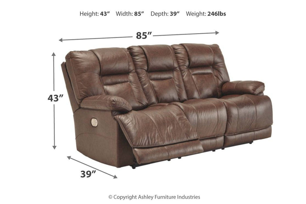 Wurstrow Umber Power Reclining Sofa - U5460315 - Gate Furniture