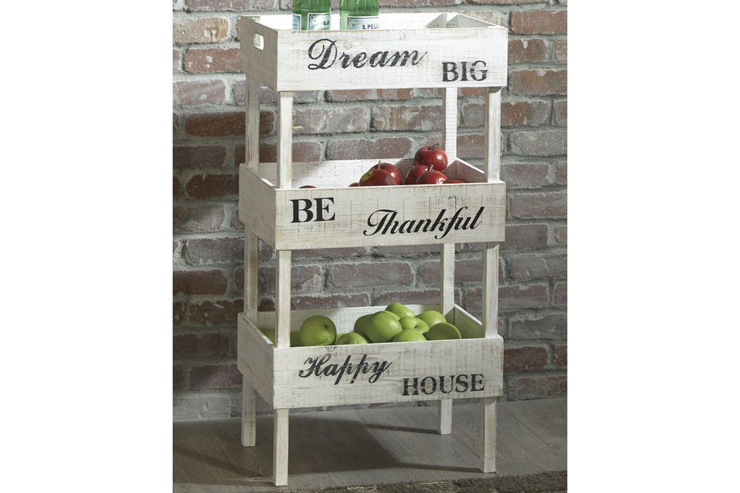 Yulton Antique White Storage Shelf - A4000091 - Gate Furniture