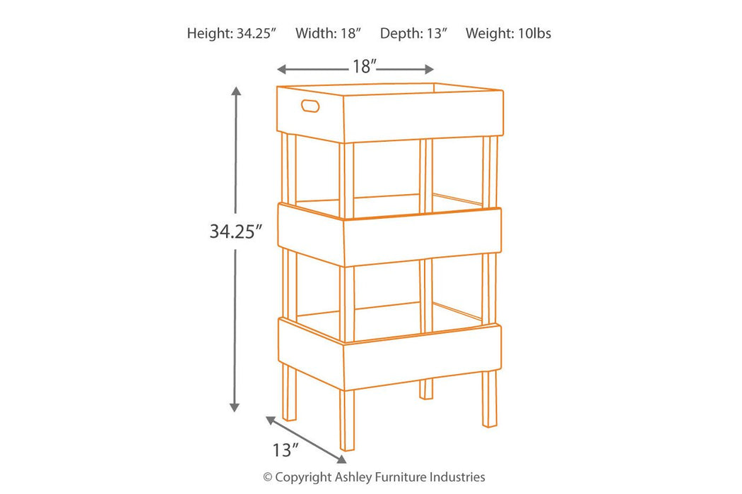 Yulton Antique White Storage Shelf - A4000091 - Gate Furniture