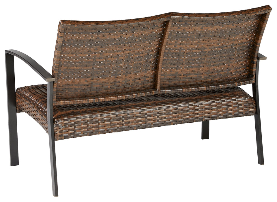 Zariyah Outdoor Love/Chairs/Table Set (Set of 4) - P330-080 - In Stock Furniture
