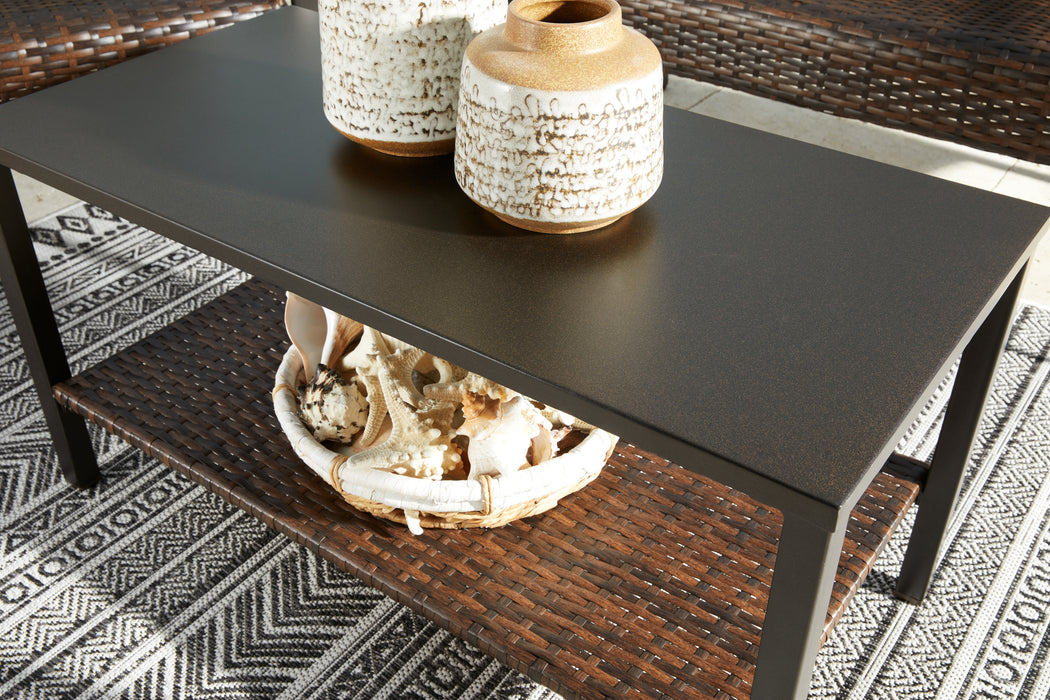 Zariyah Outdoor Love/Chairs/Table Set (Set of 4) - P330-080 - In Stock Furniture