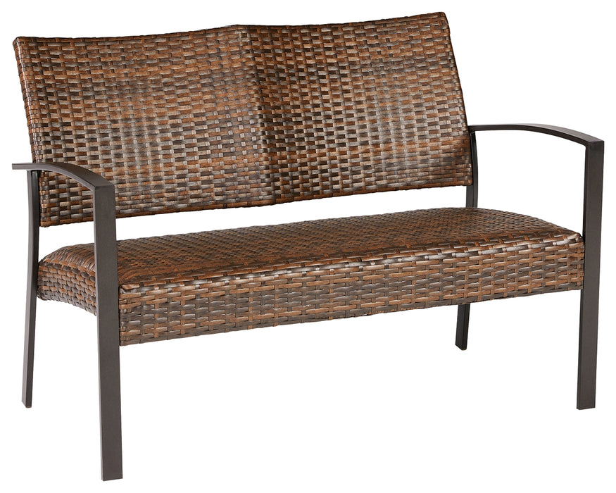 Zariyah Outdoor Love/Chairs/Table Set (Set of 4) - P330-080 - In Stock Furniture
