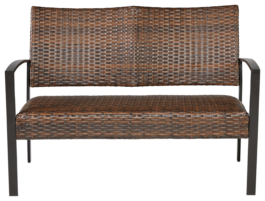 Zariyah Outdoor Love/Chairs/Table Set (Set of 4) - P330-080 - In Stock Furniture