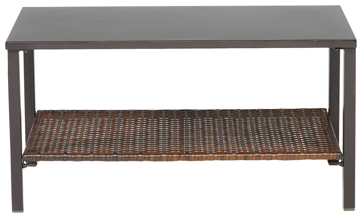 Zariyah Outdoor Love/Chairs/Table Set (Set of 4) - P330-080 - In Stock Furniture