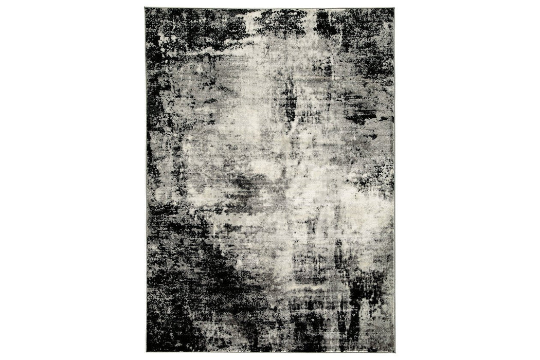 Zekeman Black/Cream/Gray Large Rug - R404921 - Gate Furniture