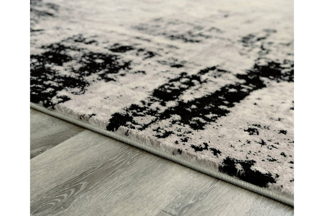 Zekeman Black/Cream/Gray Large Rug - R404921 - Gate Furniture