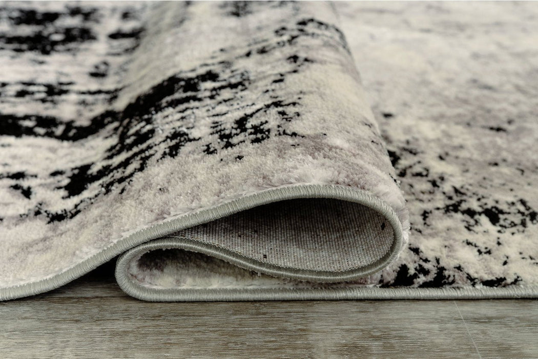 Zekeman Black/Cream/Gray Large Rug - R404921 - Gate Furniture